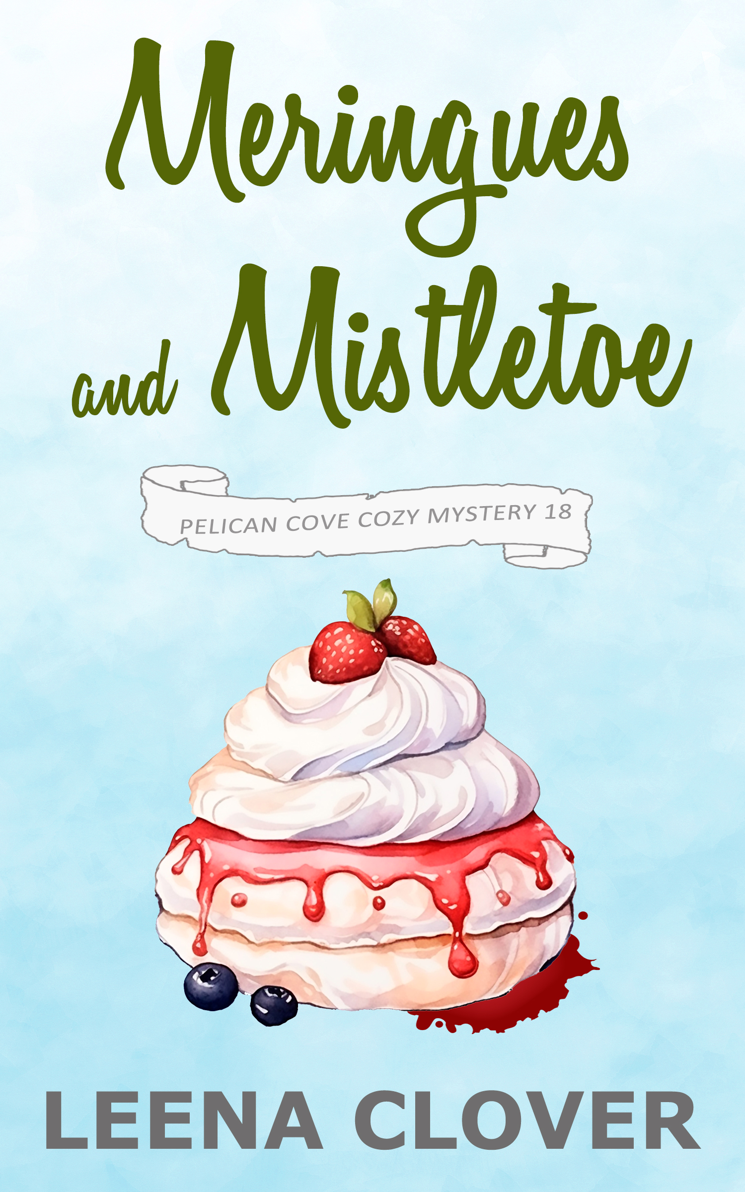 Meringues and Mistletoe cozy mystery book cover