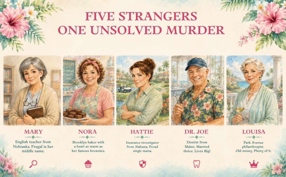 Murder By the Palms characters - Meet the Palmville Senior Sleuths